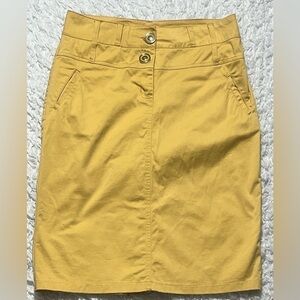 GOLD FLAVA COTTON SPANDEX WOMENS KHAKI YELLOW SKIRT, SIZE PLUS 16